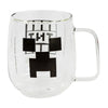 Minecraft Gamer Creeper TNT doppelwandige Kaffeetasse Teetasse Glastasse 290 ml