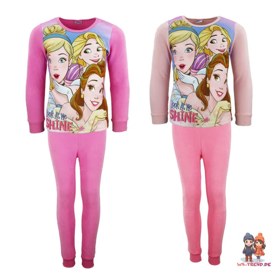Disney Prinzessinnen Kinder Polar Fleece Schlafanzug Pyjama Hausanzug - WS-Trend.de 92-128
