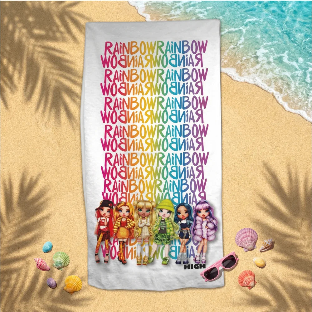 Rainbow High Girls Kinder Mikrofaser Strandtuch Badetuch XL 70x140 - WS-Trend.de Handtuch