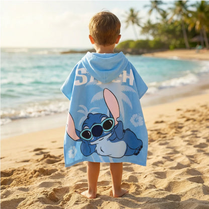 Disney Lilo Stitch Kinder Mädchen Mikrofaser Poncho Badetuch 55x110 cm - WS-Trend.de