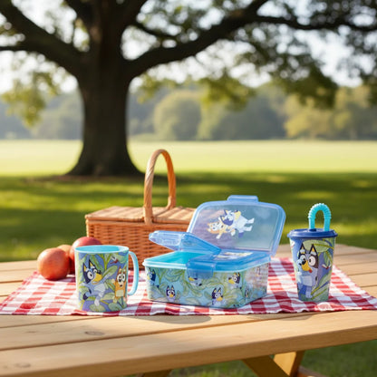 Disney Bluey Bingo Kinder 3 teiliges Set Brotdose mit Kammern Becher - WS-Trend.de