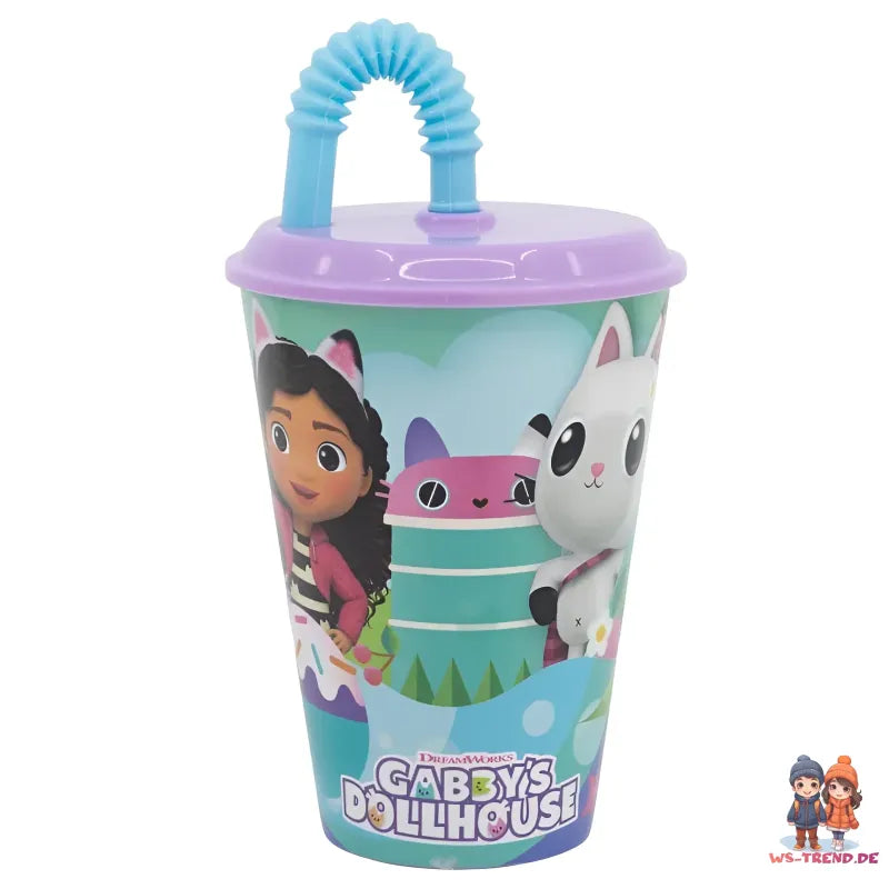 Gabbys Dollhouse Kinder 3 tlg Set Brotdose Kammern Trinkbecher Becher - WS-Trend.de