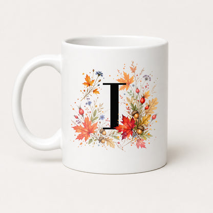 Herbst Tasse A-Z Buchstaben 325 ml Keramik Geschenkidee personalisiert