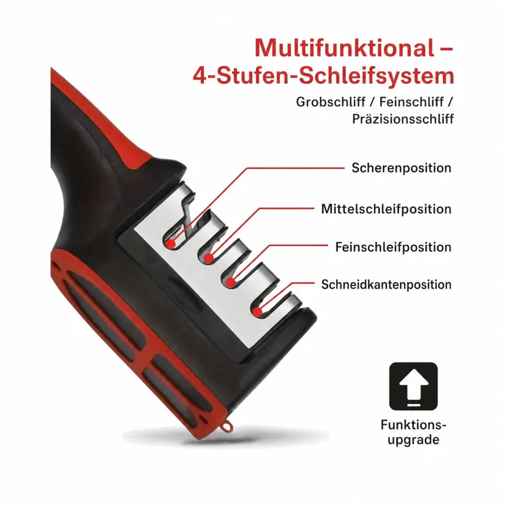 Messerschärfer 4-Stufen für Küchenmesser und Scheren rutschfest - WS-Trend.de