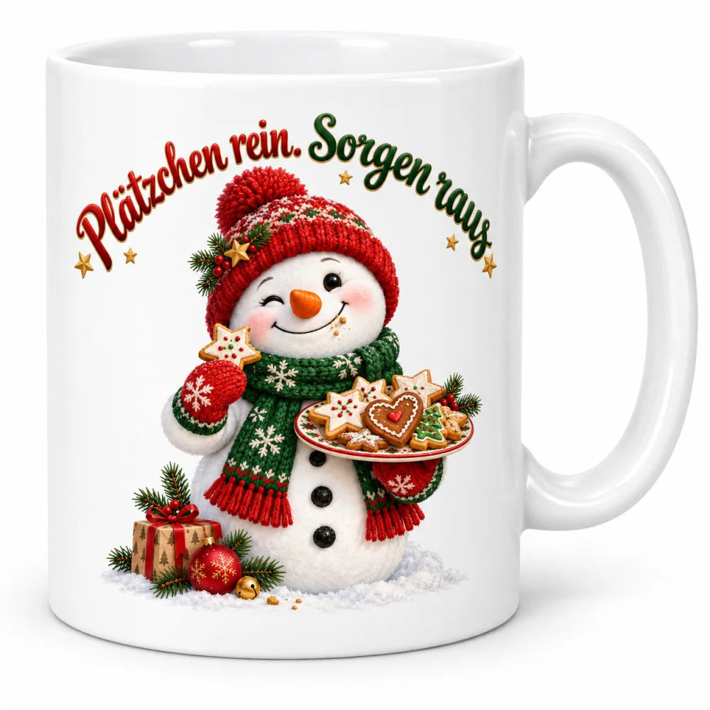 WS-Trend Plätzchenpause Schneemann Tasse 330 ml als Geschenk im Advent - WS-Trend.de