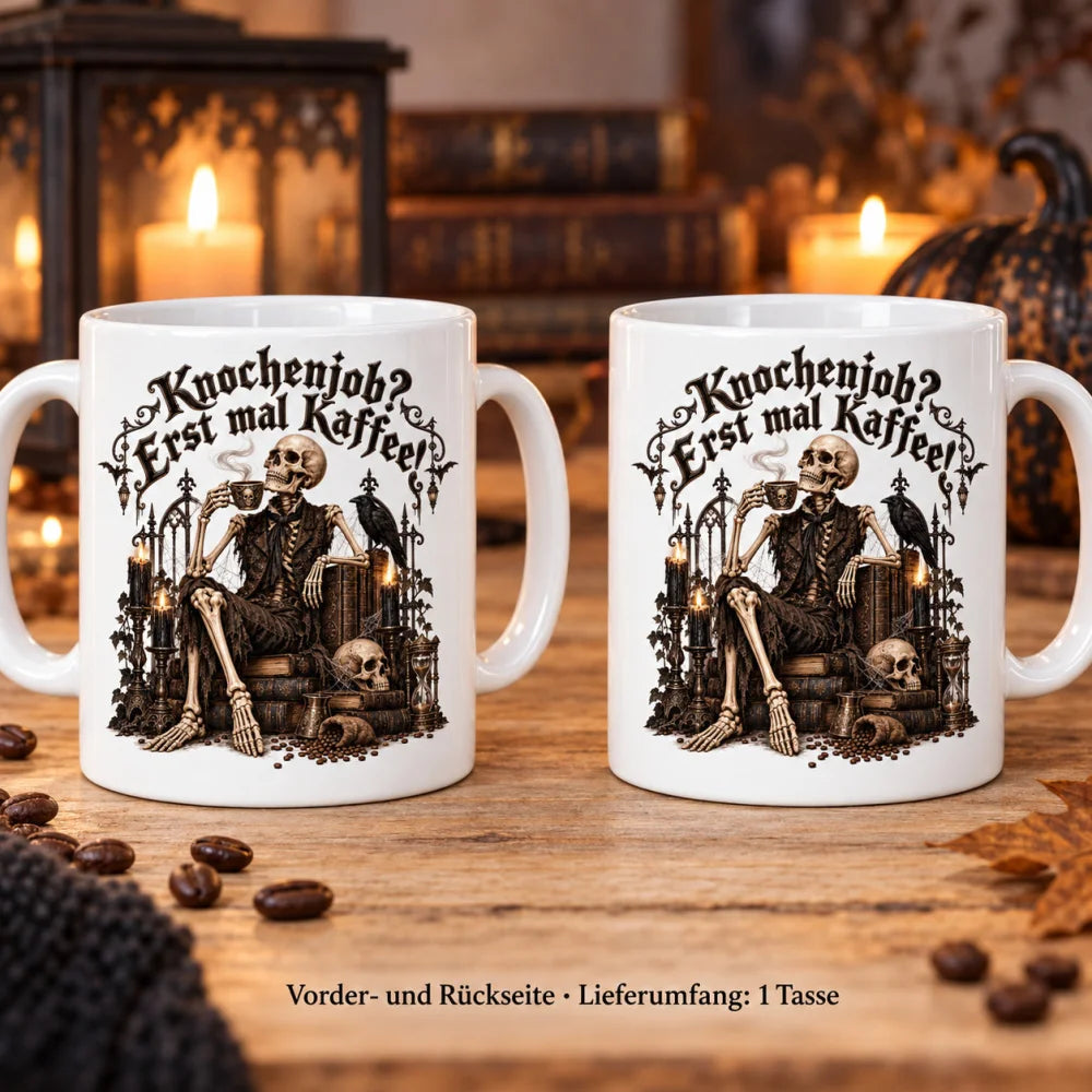 WS-Trend Knochenjob Horror Tasse Keramik 330 ml Halloween Geschenkidee - WS-Trend.de