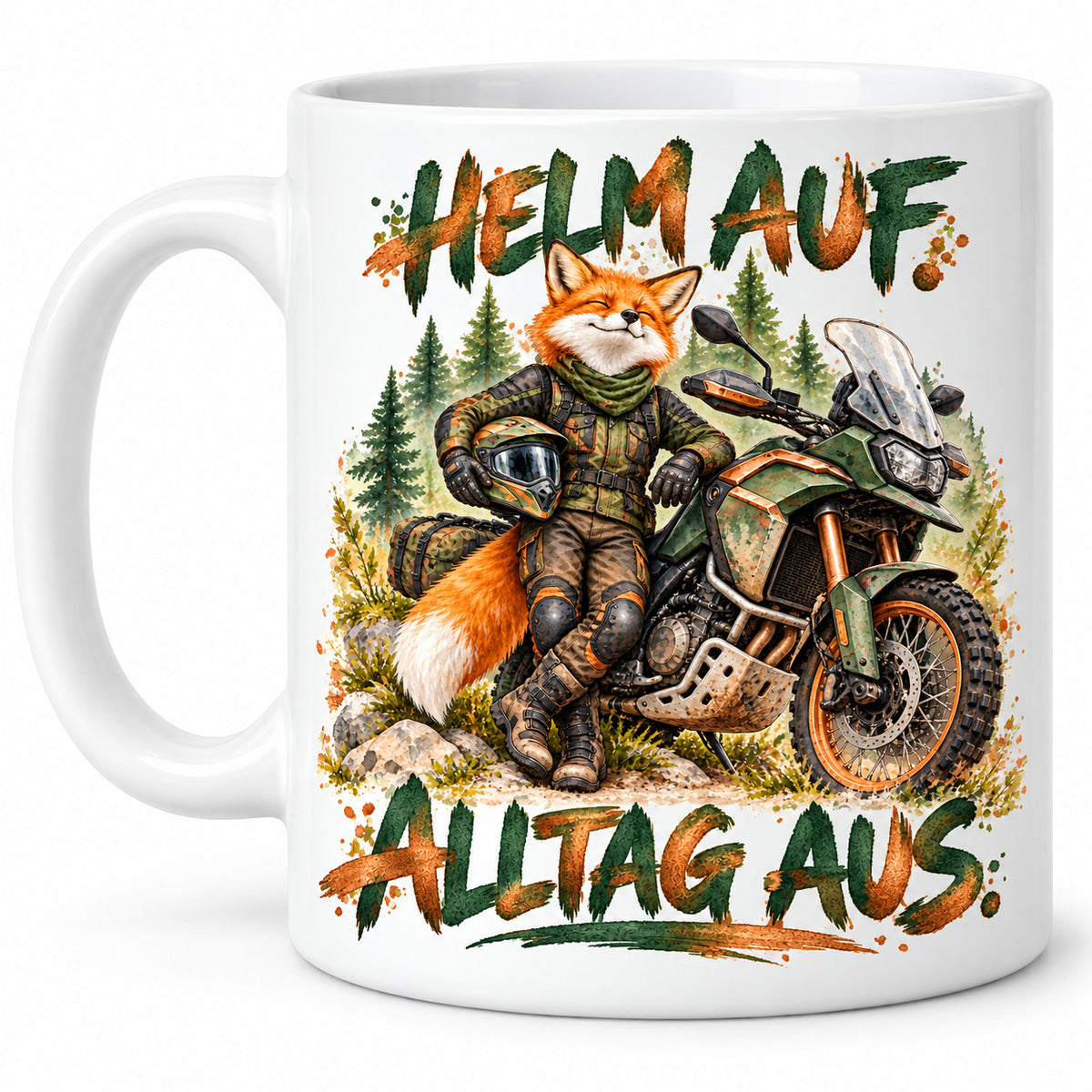 Motorrad Tasse Spruch Keramik 330ml Biker Geschenk beidseitig bedruckt