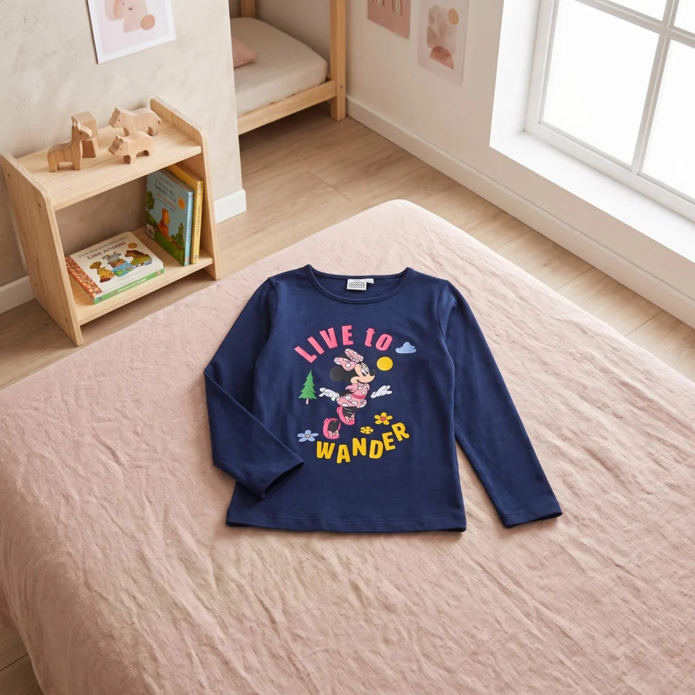 Print-Shirt Disney Minnie Maus Kinder Mädchen Langarmshirt Shirt Gr. 98-128 - WS-Trend.de