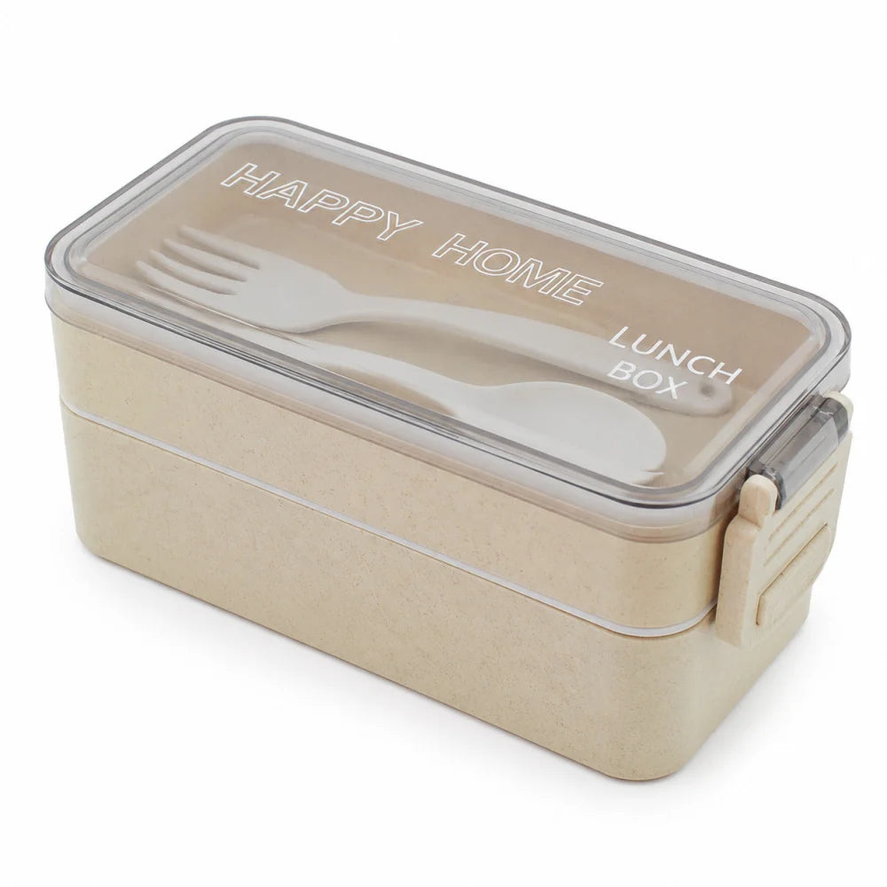 Lunchbox WS-Trend 3-teiliges Kinder-Lunch-Set – Brotdose 750 ml Doppel-Fächer Besteck - WS-Trend.de