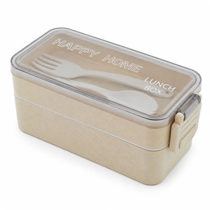 Lunchbox WS-Trend 3-teiliges Kinder-Lunch-Set – Brotdose 750 ml Doppel-Fächer Besteck - WS-Trend.de