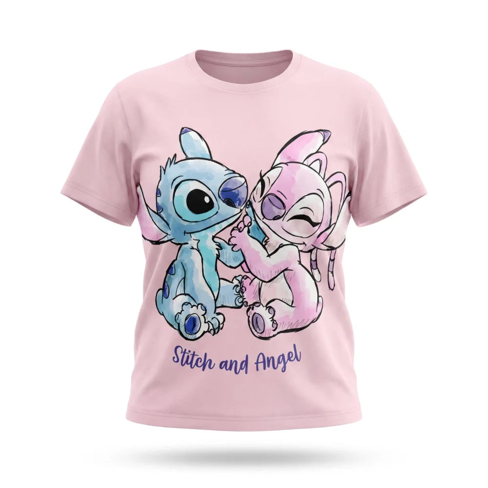 Disney Stitch Angel Damen kurzarm T-Shirt Shirt S-XL 100% Baumwolle - WS-Trend.de