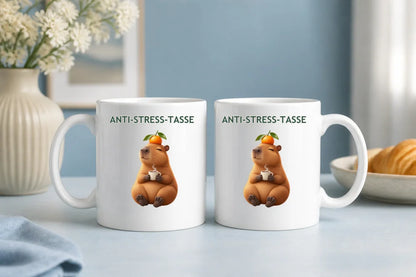 Anti-Stress-Tasse Wasserschwein – Keramikbecher 325 ml - WS-Trend.de