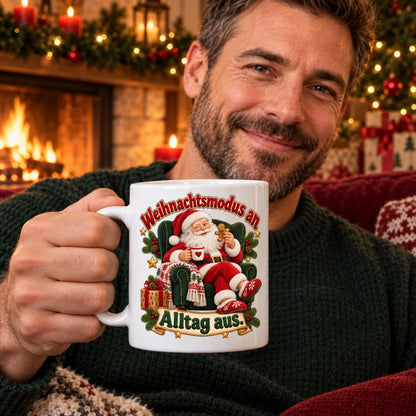 WS-Trend Weihnachtsmodus Weihnachtsmann Tasse 330 ml festlich bedruckt - WS-Trend.de