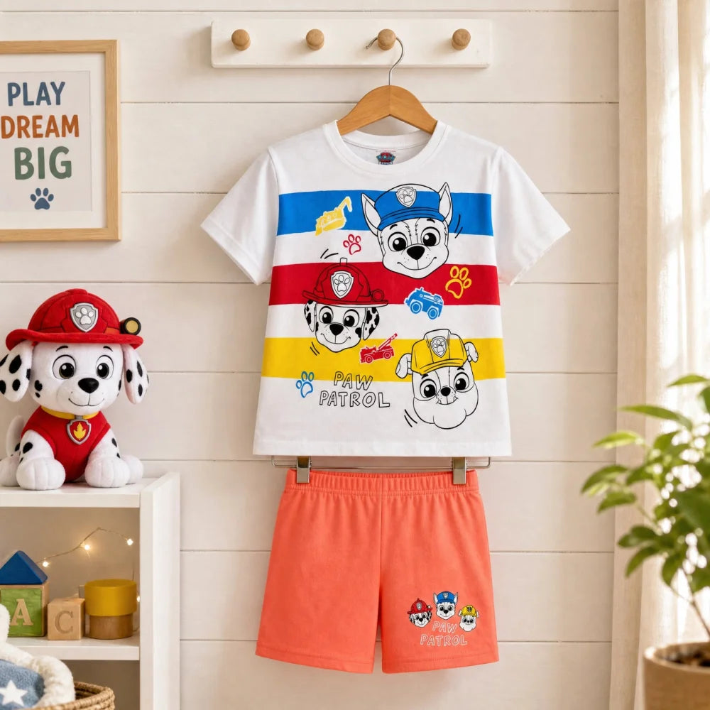 Paw Patrol Kinder Jungen kurzarm Schlafanzug Pyjama Shirt Shorts Gr. 98-128 - WS-Trend.de
