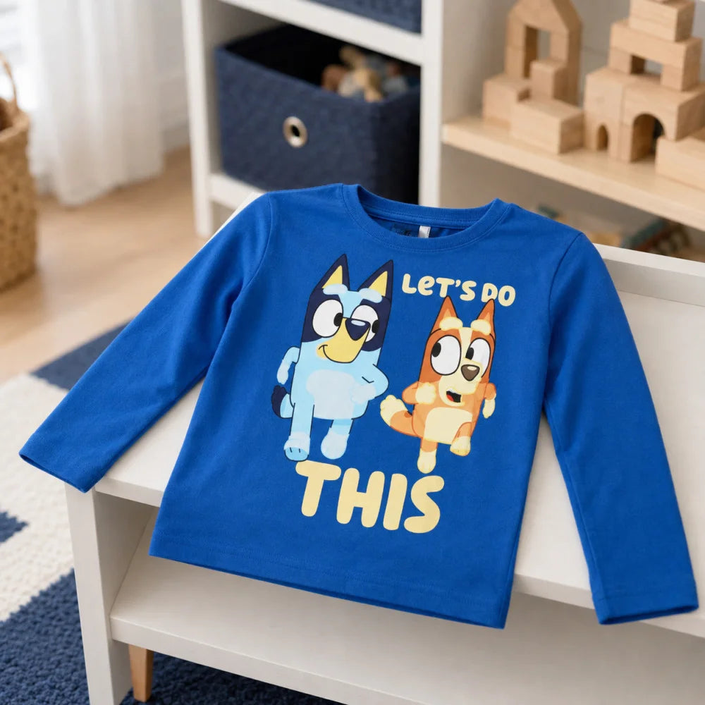 Bluey Bingo Kinder Langarmshirt langarm Shirt Gr. 92-116 Baumwolle - WS-Trend.de