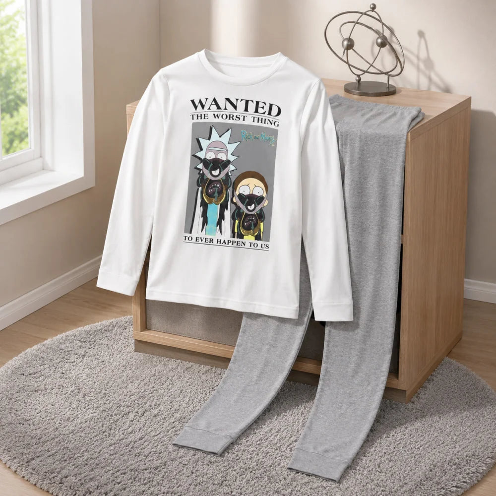 Schlafanzug Rick and Morty Kinder Jugend langarm Pyjama - WS-Trend.de
