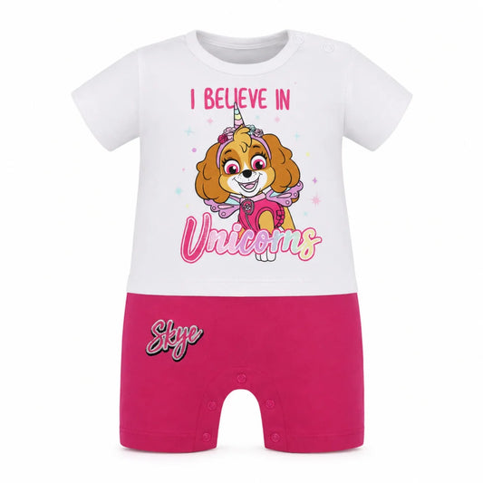 Paw Patrol Mädchen Baby Kurzarm Body Strampler Schlafanzug Gr. 62 bis 86 Skye - WS-Trend.de