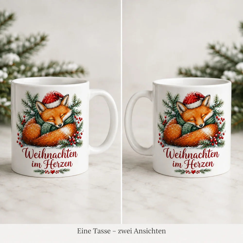 Winterfuchs Weihnachtstasse - Geschenk zu Weihnachten - Keramik 330 ml - WS-Trend.de