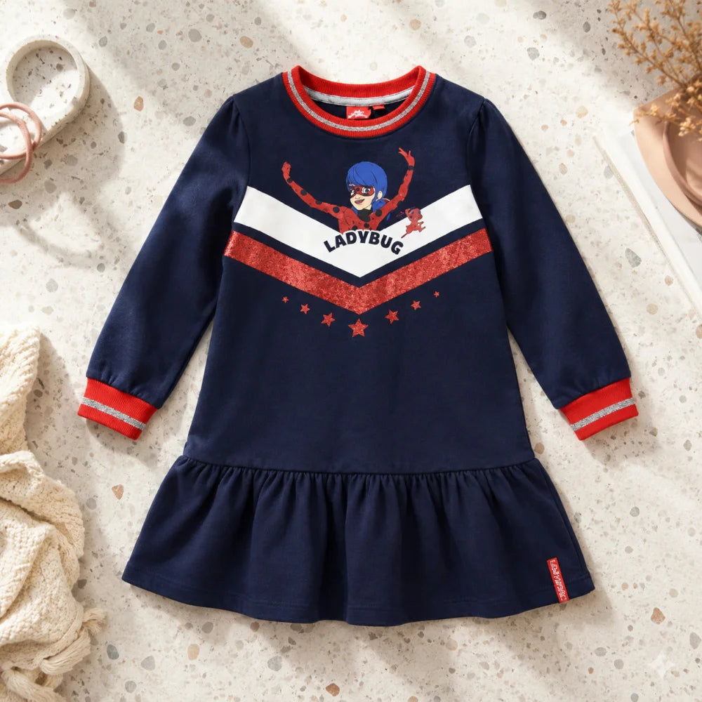 Sommerkleid Miraculous - Ladybug Kinder Mädchen Kleid Gr. 104-128 - WS-Trend.de