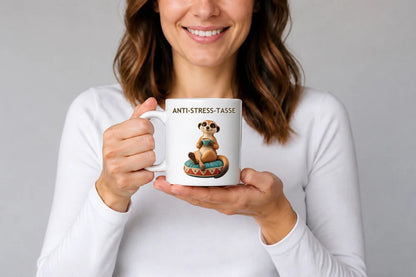 Anti-Stress-Tasse Erdmännchen – Clay Keramikbecher 325 ml - WS-Trend.de