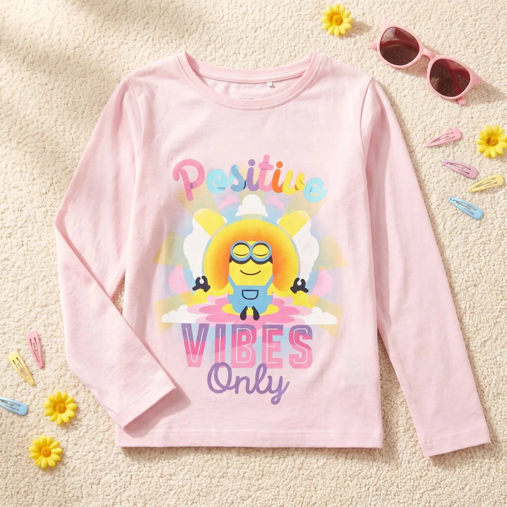 Minions T-Shirt Langarm Kinder Mädchen Shirt Gr. 104 - WS-Trend.de