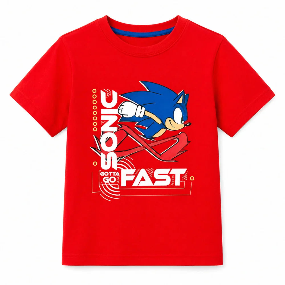 Sonic The Hedgehog Kinder Junge kurzarm T-Shirt Shirt 98-128 Baumwolle - WS-Trend.de