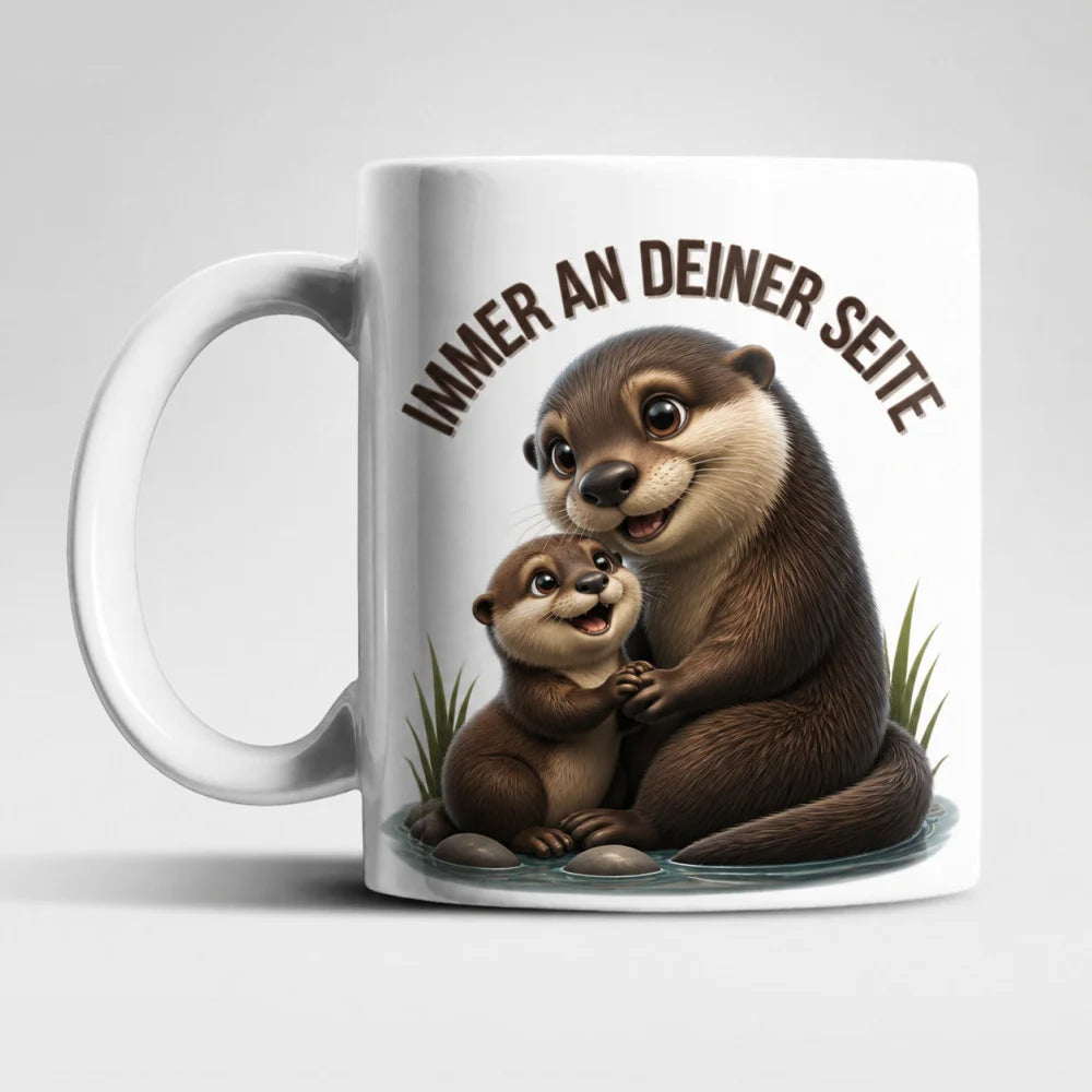 Immer an deiner Seite Tasse 325 ml Keramik Tiermotiv Geschenkidee Bunt - WS-Trend.de