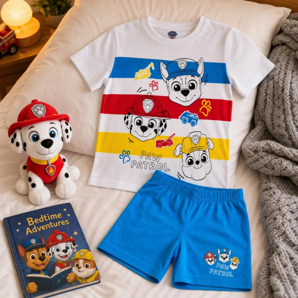 Paw Patrol Kinder Jungen kurzarm Schlafanzug Pyjama Shirt Shorts Gr. 98-128 - WS-Trend.de