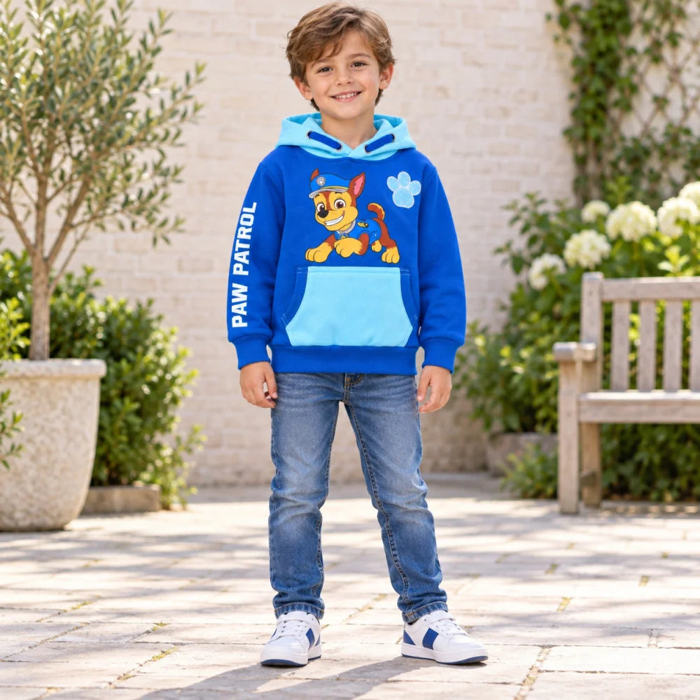 PAW Patrol Chase Kinder-Hoodie mit Kapuze Hellblau oder Dunkelblau 92–128 - WS-Trend.de
