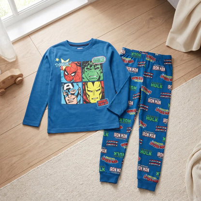 Marvel Avengers Kinder Jungen Schlafanzug Pyjama lang Sleepwear Gr. 104 - WS-Trend.de