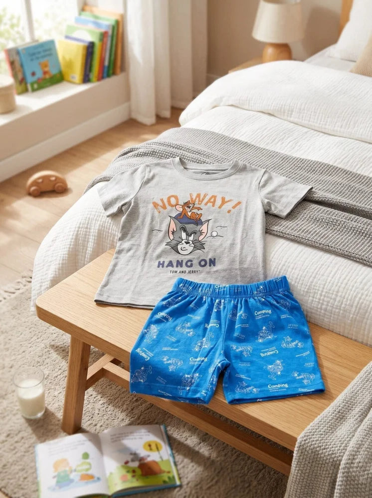 Tom und Jerry Jungen Kinder Pyjama Schlafanzug 98-128 Baumwolle - WS-Trend.de