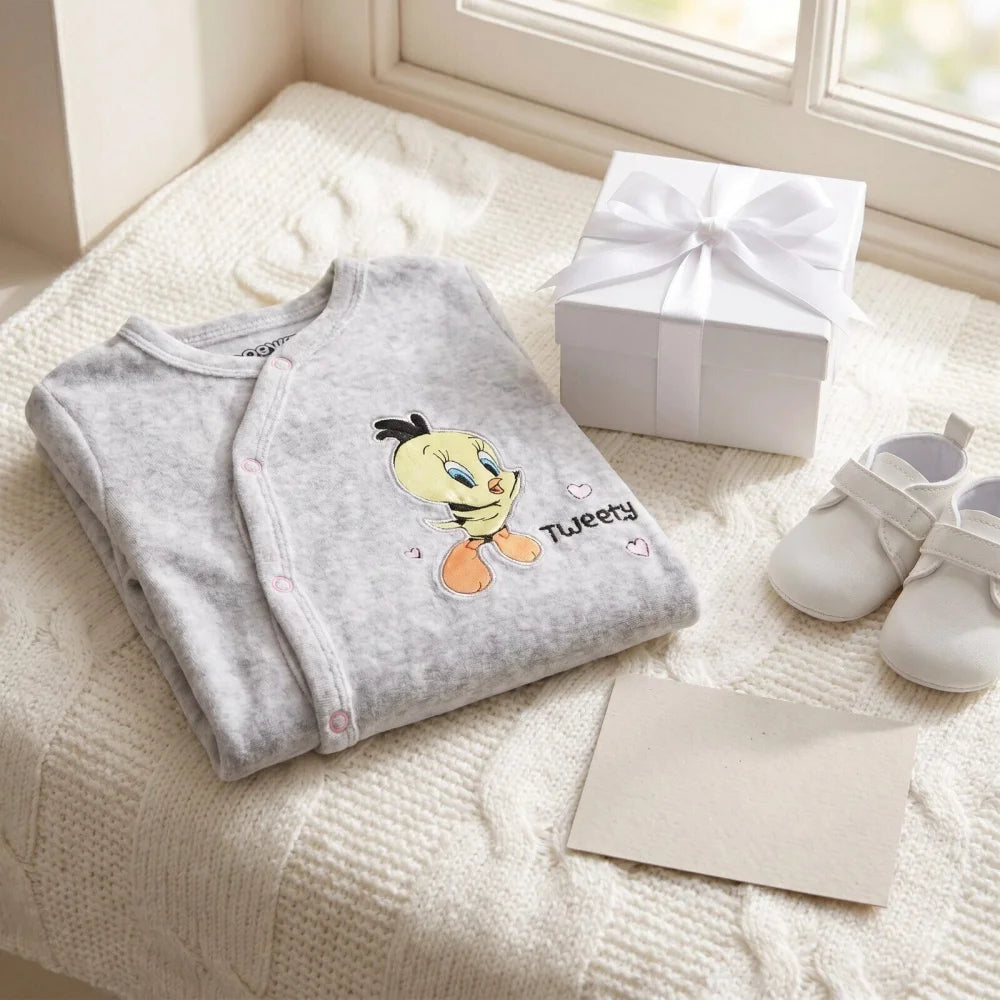 Looney Tunes Tweety Baby Kleinkind Velour Body Strampler Einteiler Gr. 62 - 9... - WS-Trend.de