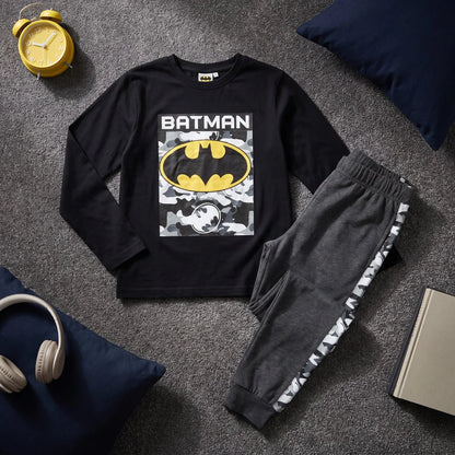 Schlafanzug DC Comics Batman Jungen Kinder lang Pyjama Gr. 134-140 - WS-Trend.de
