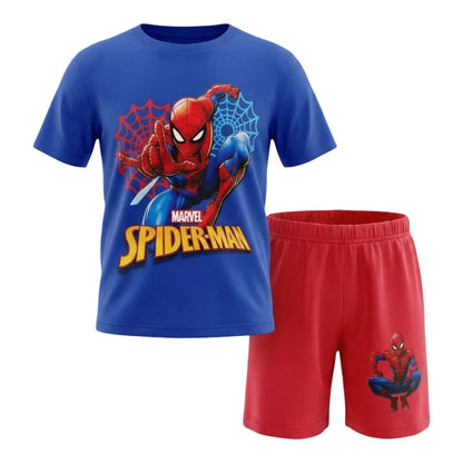 Marvel Spiderman Kinder kurz Pyjama Schlafanzug Gr. 98 bis 128 Baumwolle - WS-Trend.de