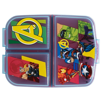 Marvel Avengers Kinder Set 2 tlg 3 Kammern Brotdose Trinkflasche 410 ml - WS-Trend.de