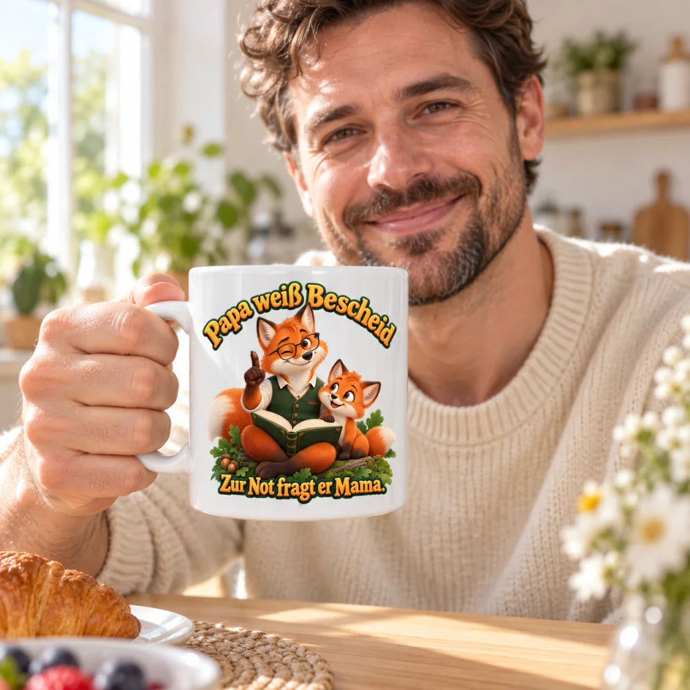 WS-Trend Fuchspapa Tasse Keramik 330 ml Geschenk für Papa zum Vatertag - WS-Trend.de