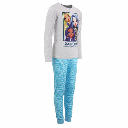 Rainbow High Mädchen Kinder Langarm-Schlafanzug Pyjama 98–110 Baumwolle - WS-Trend.de