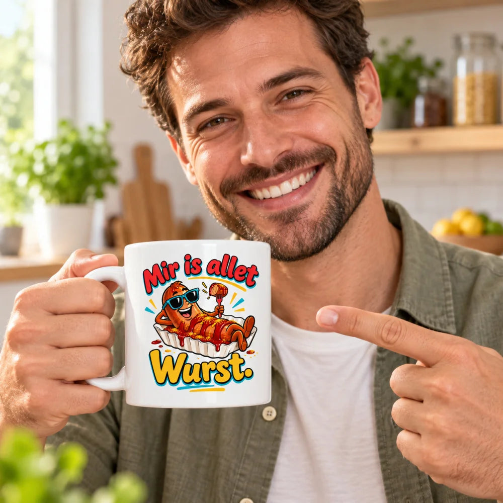 WS-Trend Currywurst Tasse lustiger Spruch Keramik 330 ml Geschenktasse - WS-Trend.de