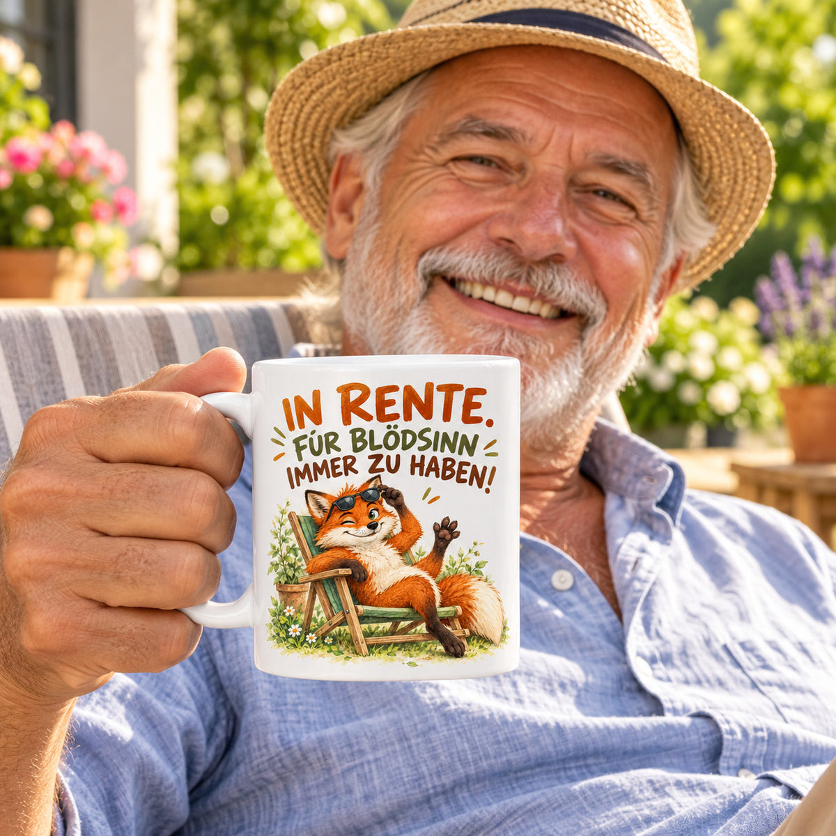 Rententasse mit Spruch Keramik 330ml Geschenk zum Ruhestand beidseitig