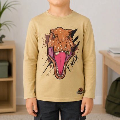 Print-Shirt Jurassic World T-Rex Kinder Jungen langarm Shirt Langarmshirt - WS-Trend.de
