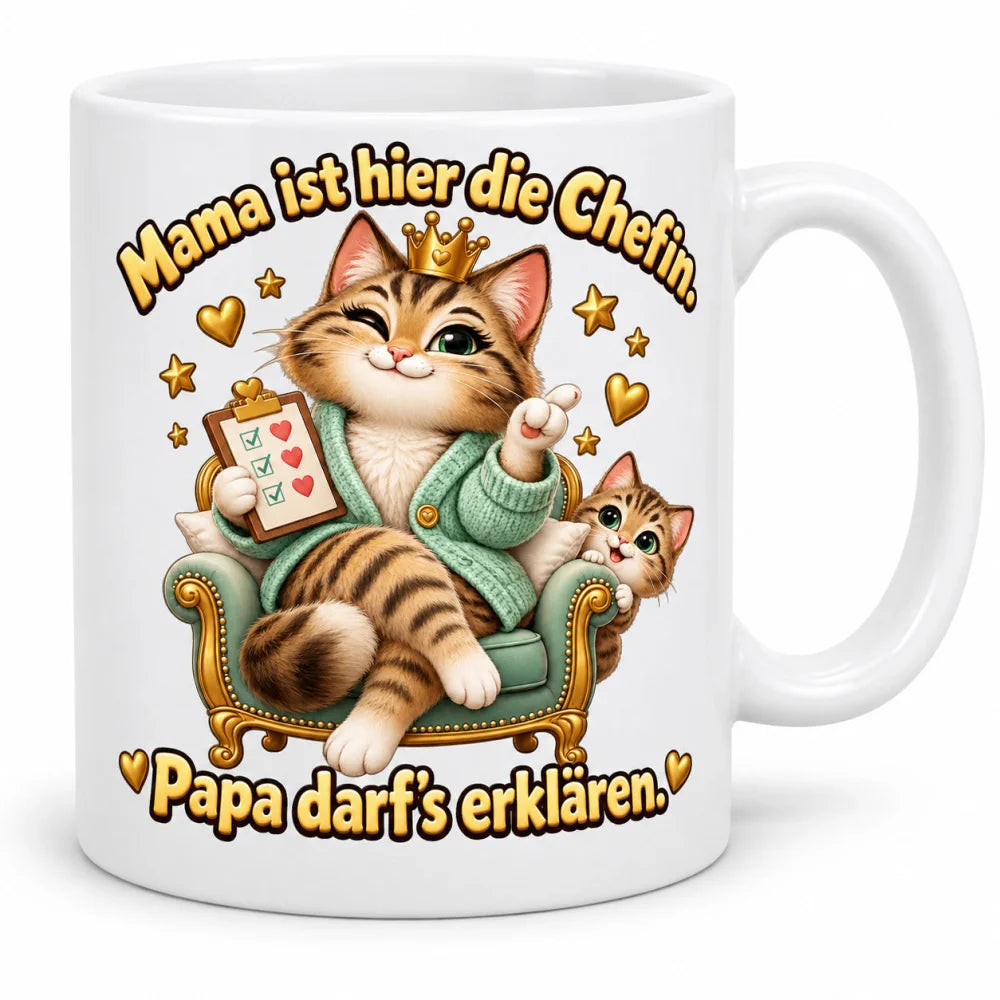 WS-Trend Katzenmama Kaffeetasse Keramik 330 ml Mama ist super Geschenk - WS-Trend.de