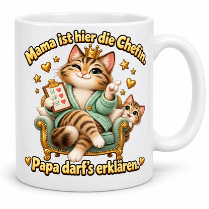 WS-Trend Katzenmama Kaffeetasse Keramik 330 ml Mama ist super Geschenk - WS-Trend.de