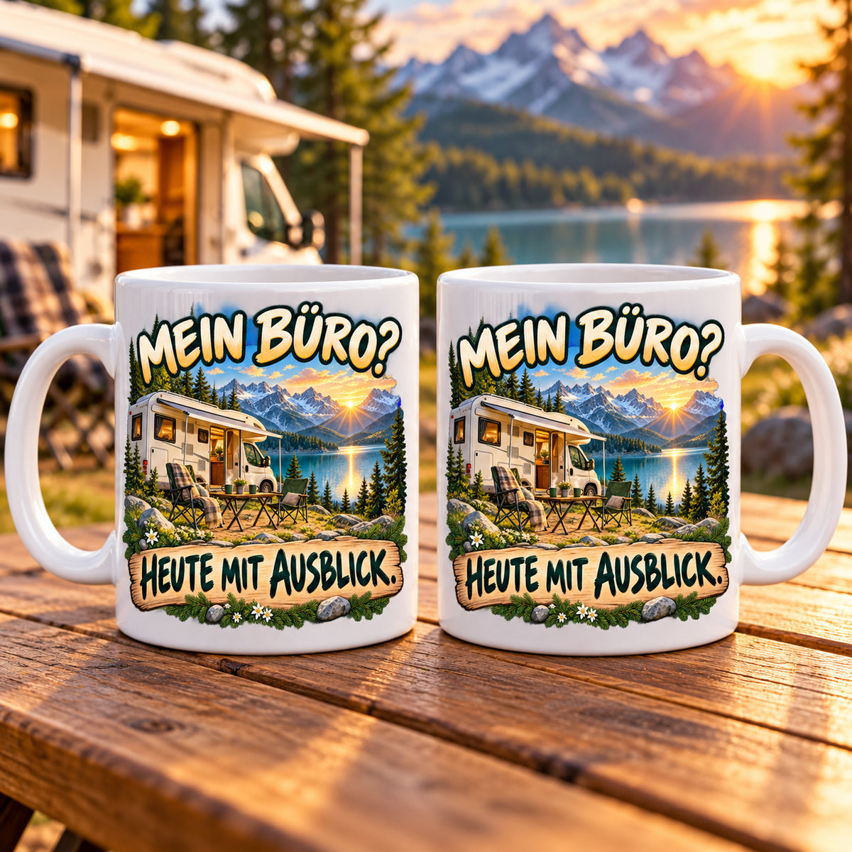Camping Tasse Spruch Keramik 330 ml Geschenk Camper Wohnmobil Urlauber