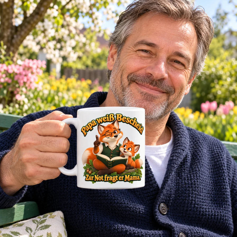 WS-Trend Fuchspapa Tasse Keramik 330 ml Geschenk für Papa zum Vatertag - WS-Trend.de
