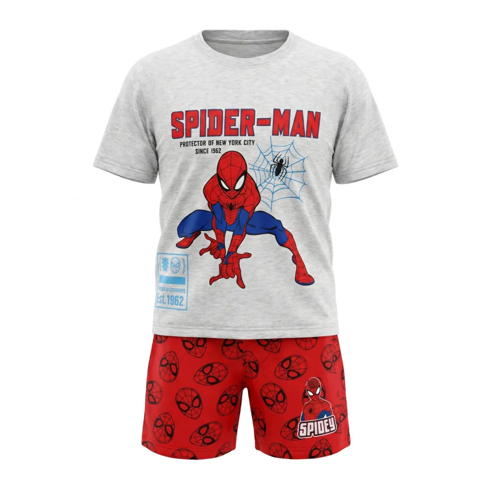 Marvel Spiderman Kinder kurz Pyjama Schlafanzug Shirt Shorts Gr. 98 bis 128 - WS-Trend.de