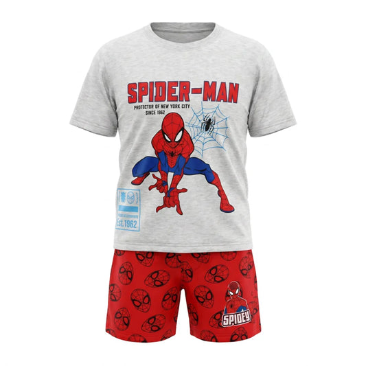 Marvel Spiderman Kinder kurz Pyjama Schlafanzug Shirt Shorts Gr. 98 bis 128 - WS-Trend.de