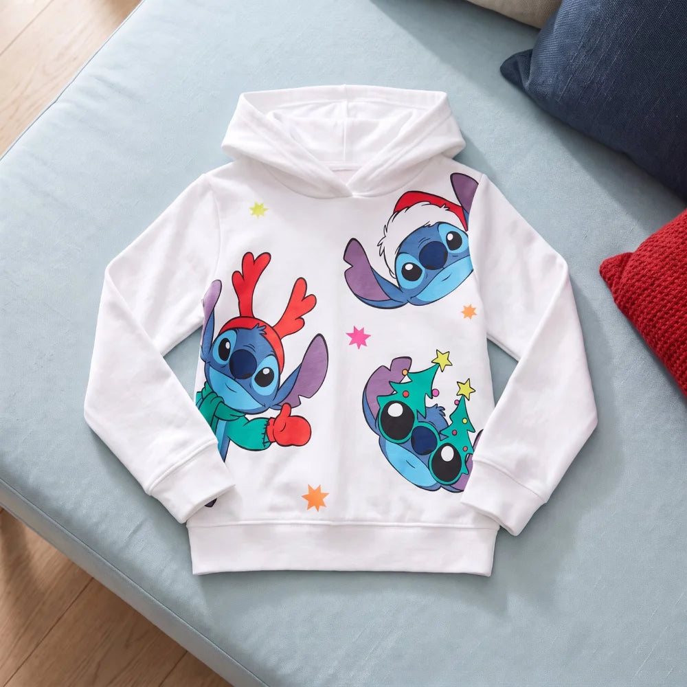 Disney Stitch Weihnachts-Hoodie für Jungen Blau oder Weiß Größen 98–128 - WS-Trend.de