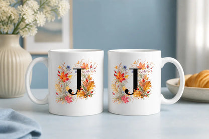 Herbst Tasse A-Z Buchstaben 325 ml Keramik Geschenkidee personalisiert - WS-Trend.de