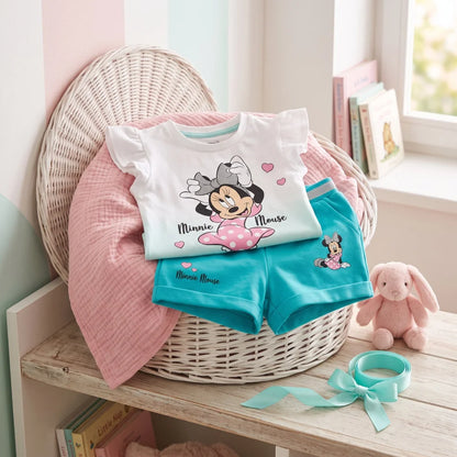 Disney Minnie Maus Mädchen Baby 2 tlg Set Shirt plus Shorts Gr 62 100% Baumwo... - WS-Trend.de