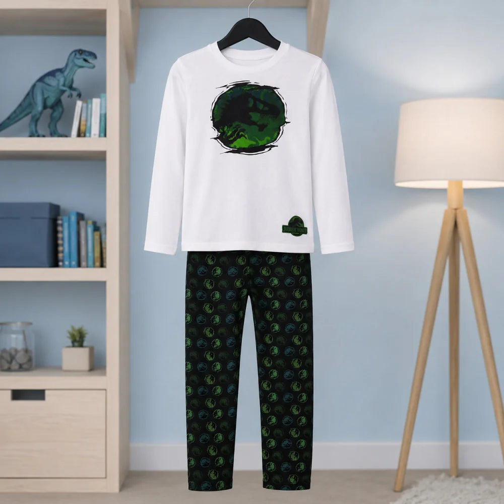 Jurassic World T-Rex Jungen Kinder Pyjama Schlafanzug 100% Baumwolle Gr. 104-116 - WS-Trend.de
